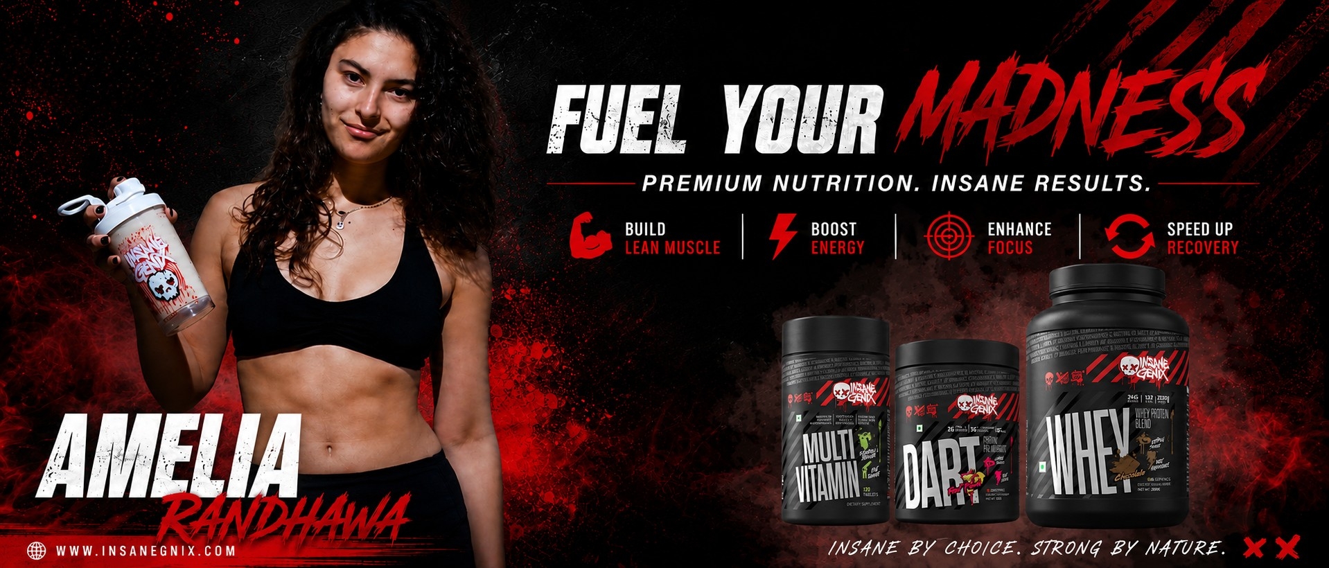 InsaneGenix performance supplements hero