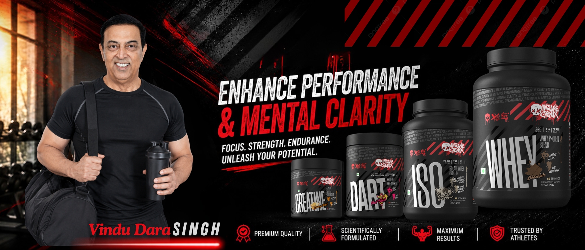 InsaneGenix performance supplements hero